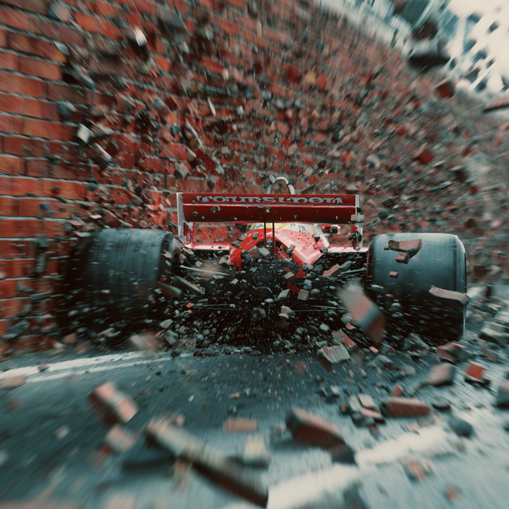 Crashing with courtesy of Midjourney